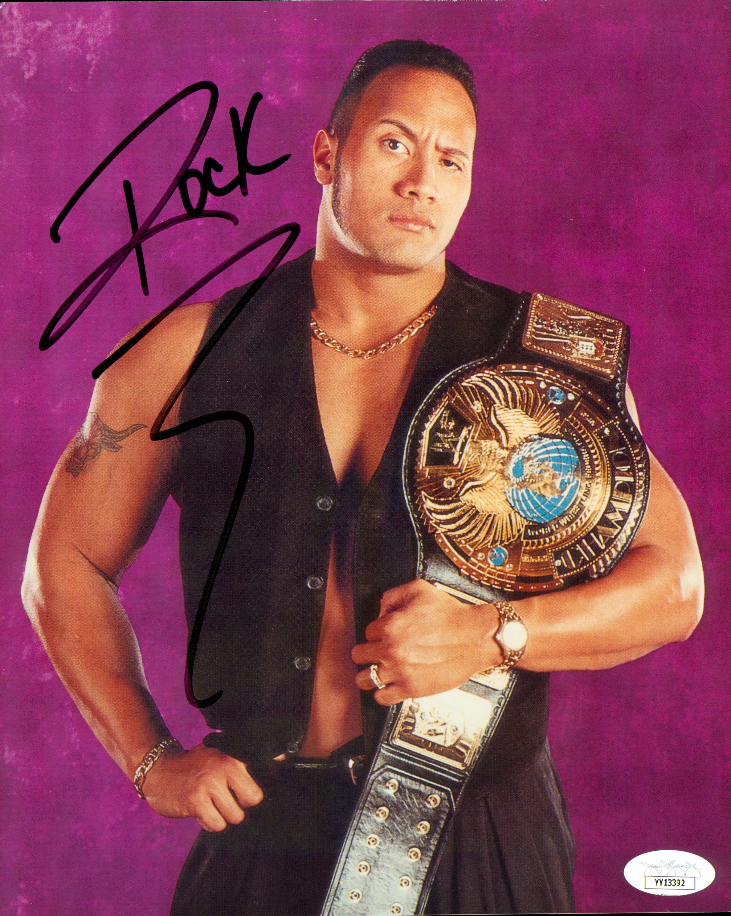 Robert Rocks Signed The Rock signed 8x10 Photo (w/ JSA) – Signed By Superstars