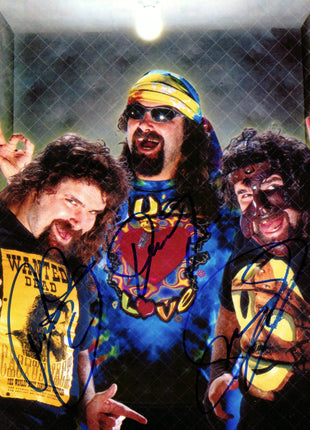 3 Faces of Foley triple signed 8x10 Photo
