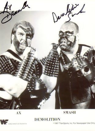 Demolition Ax & Smash dual signed 8x10 Photo