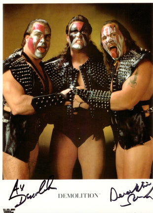 Demolition Ax & Smash dual signed 8x10 Photo