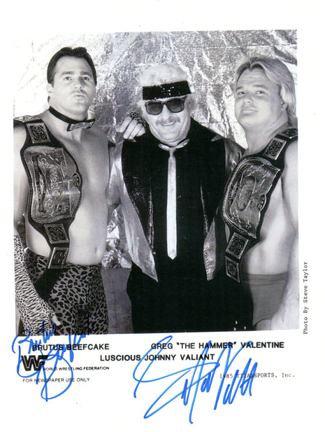 Brutus Beefcake & Greg Valentine dual signed 8x10 Photo