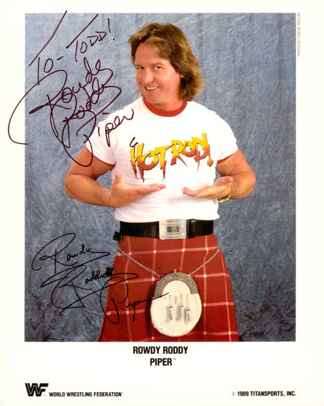 Rowdy Roddy Piper signed 8x10 photo