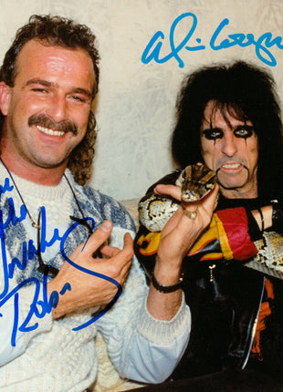 Alice Cooper & Jake Roberts dual signed 8x10 Photo (w/ PSA)