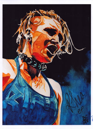 Rhea Ripley signed 11x14 Schamberger Art