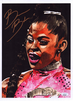 Bianca Belair signed 11x14 Schamberger Art (w/ JSA)