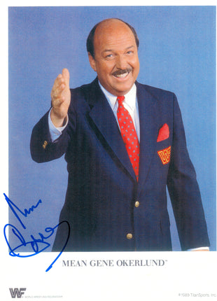 Mean Gene Okerlund signed 8x10 Photo