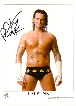 CM Punk signed 8x10 Photo