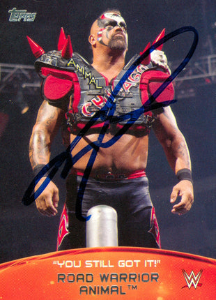 Roadwarrior Animal signed 2015 Topps WWE Trading Card