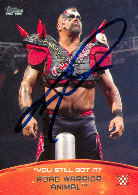 Roadwarrior Animal signed 2015 Topps WWE Trading Card