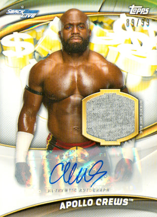 Apollo Crews signed 2019 Topps WWE Smackdown Trading Card (#89/99)