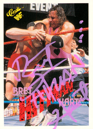 Bret Hart signed 1990 Classic WWF Trading Card