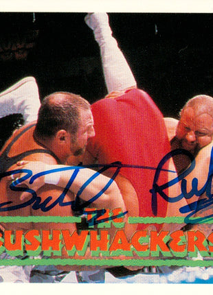 Bushwackers Butch & Luke dual signed 1990 Classic WWF Trading Card