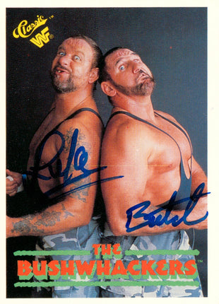 Bushwackers Butch & Luke dual signed 1990 Classic WWF Trading Card