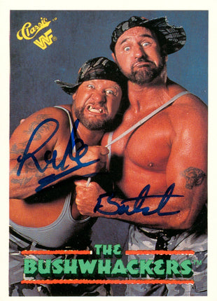 Bushwackers Butch & Luke dual signed 1990 Classic WWF Trading Card