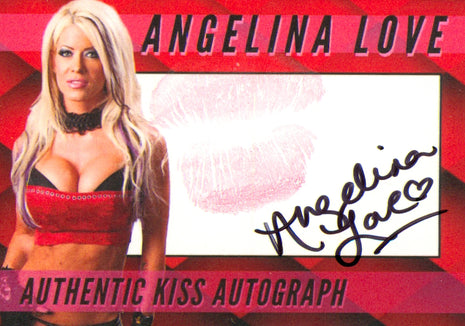 Angelina Love signed Kiss Card