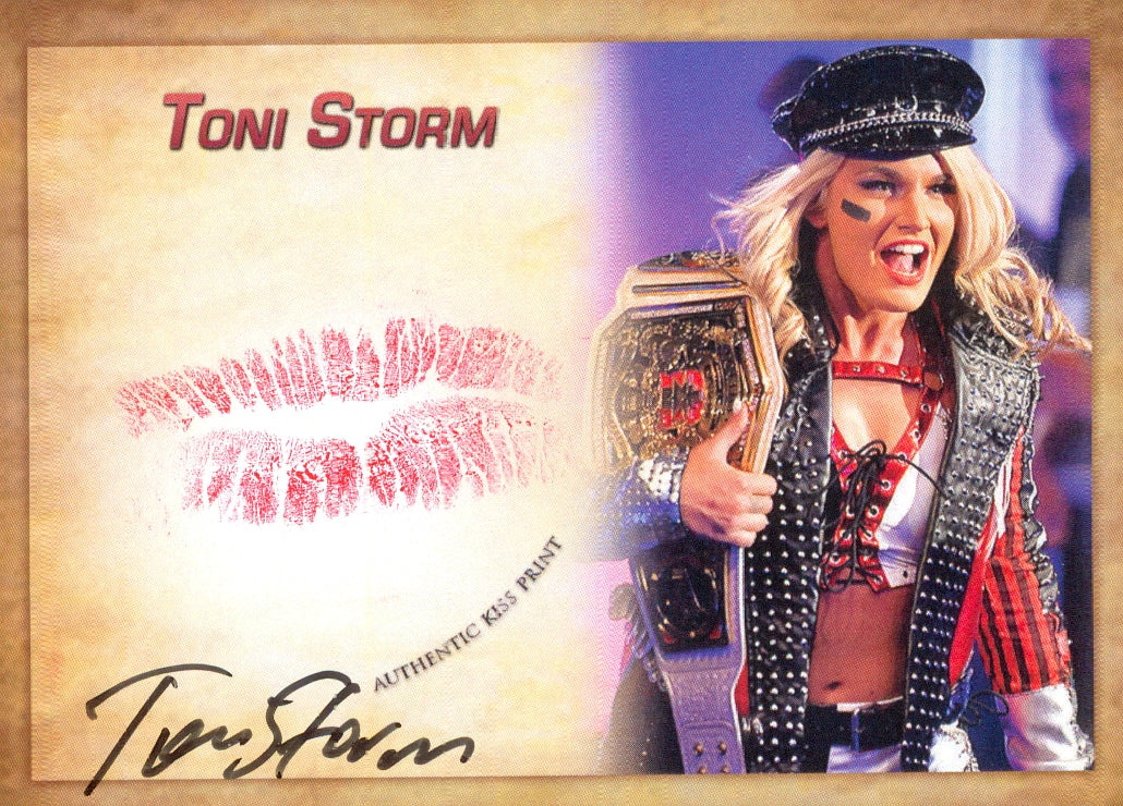 Toni Storm signed Kiss Card