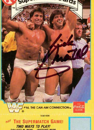 Rick Martel signed WWF Supermatch Card