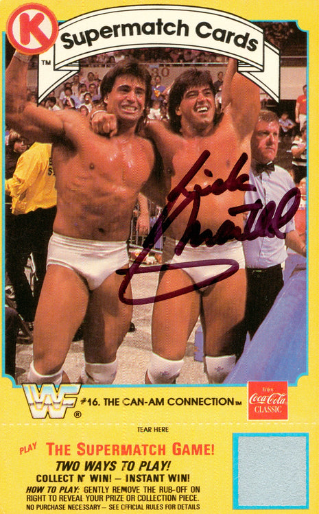 Rick Martel signed WWF Supermatch Card