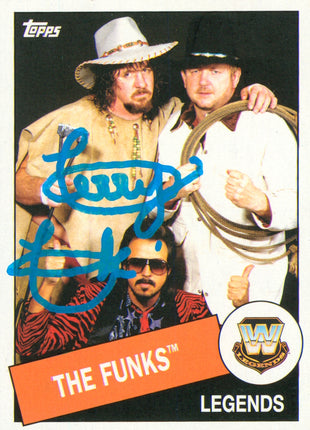 Tarjeta coleccionable Topps WWE Heritage 2015 firmada por Terry Funk