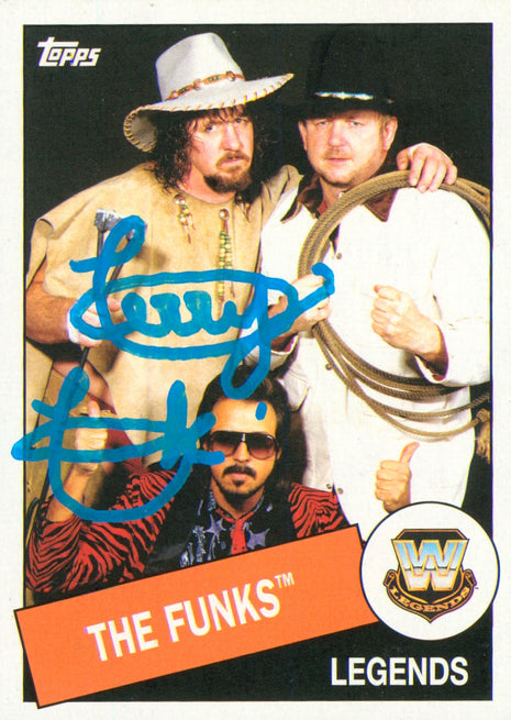 Tarjeta coleccionable Topps WWE Heritage 2015 firmada por Terry Funk