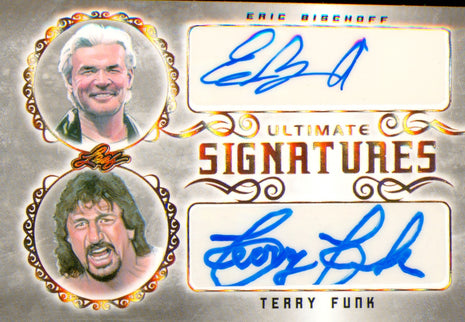 Eric Bischoff & Terry Funk dual signed 2020 Leaf Card