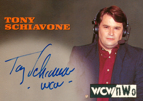 Tony Schiavone signed 1998 Topps WCW/NWO Trading Card