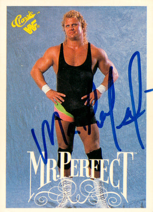 Mr Perfect signed 1990 WWF Classic Trading Card