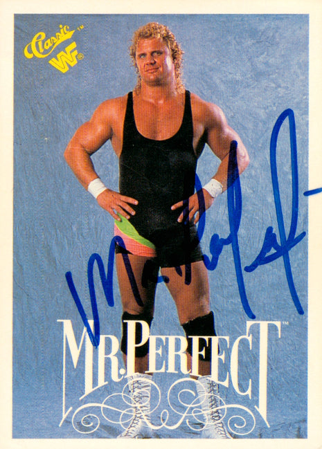 Mr Perfect signed 1990 WWF Classic Trading Card