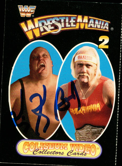 King Kong Bundy signed WWF Wrestlemania 2 Collectors Card