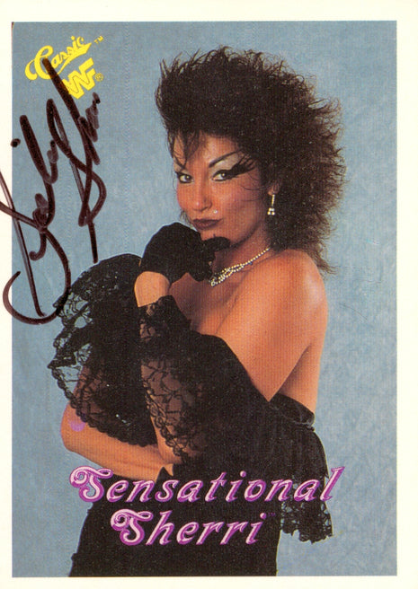 Sensational Sherri Martel signed 1990 WWF Classic Trading Card