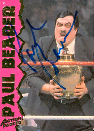 Paul Bearer signed 1995 Action Packed WWF Trading Card