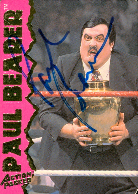 Paul Bearer signed 1995 Action Packed WWF Trading Card