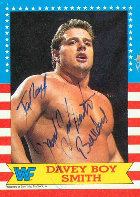 Davey Boy Smith signed 1985 WWF Topps Trading Card