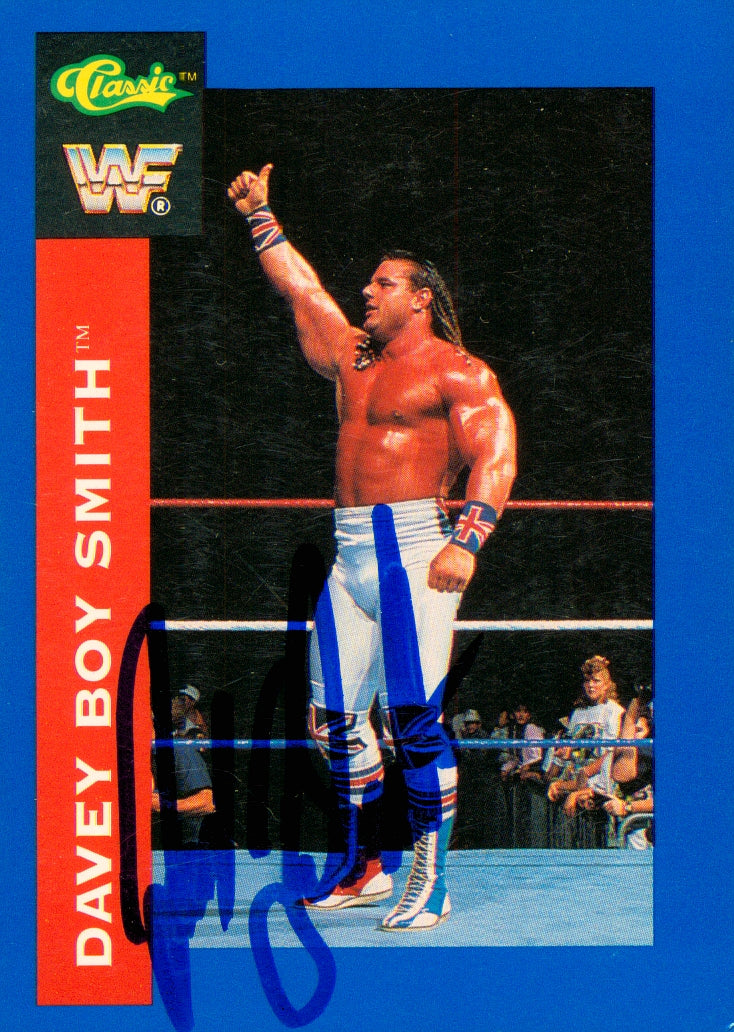 Davey Boy Smith signed 1991 WWF Classic Trading Card – Signed By Superstars