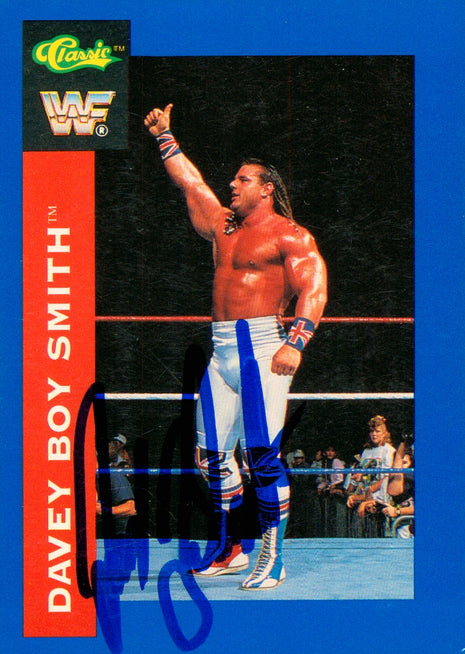 Davey Boy Smith signed 1991 WWF Classic Trading Card