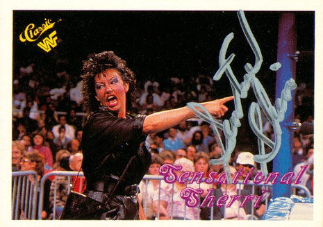 Sensational Sherri Martel signed 1990 WWF Classic Trading Card