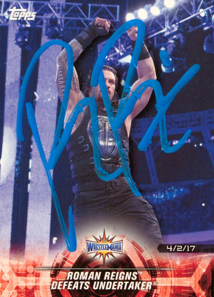 Roman Reigns signed 2018 Topps Wrestlemania WWE Trading Card