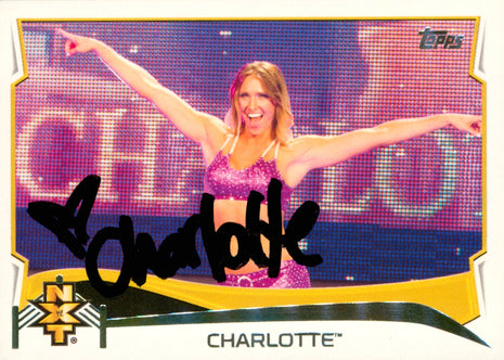 Charlotte Flair signed 2014 Topps WWE Trading Card