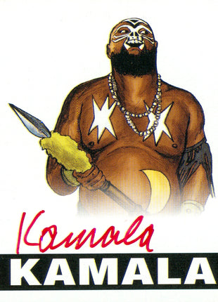 Kamala signed 2012 Leaf Originals Wrestling Trading Card