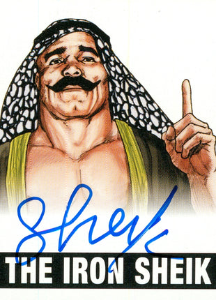 Carte à collectionner de catch Leaf Originals 2012 signée par Iron Sheik