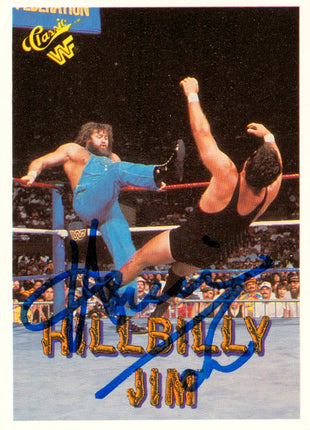 Carte à collectionner WWF Classics de 1990 signée par Hillbilly Jim