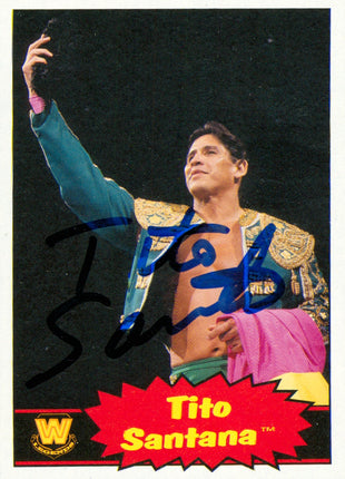 Tito Santana signed 2012 Topps Heritage WWE Trading Card