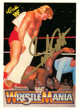 Carte à collectionner WWF Classics de 1990 signée par Greg Valentine