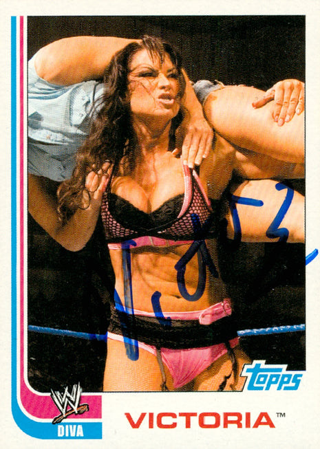 Victoria signed 2007 Topps Heritage WWE Trading Card