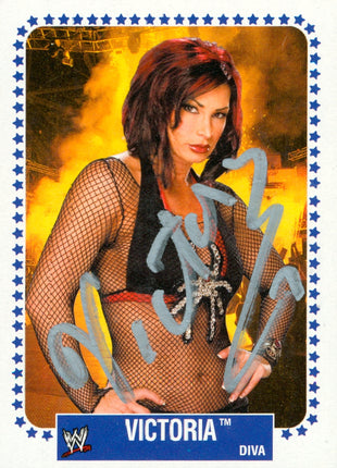 Victoria signed 2009 Topps Heritage WWE Trading Card