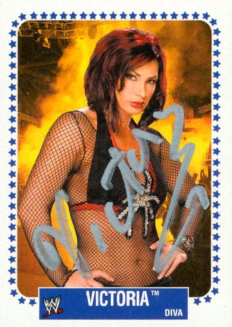 Victoria signed 2009 Topps Heritage WWE Trading Card