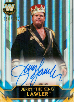 Jerry Lawler signed 2020 Topps Finest WWE Trading Card #080/199