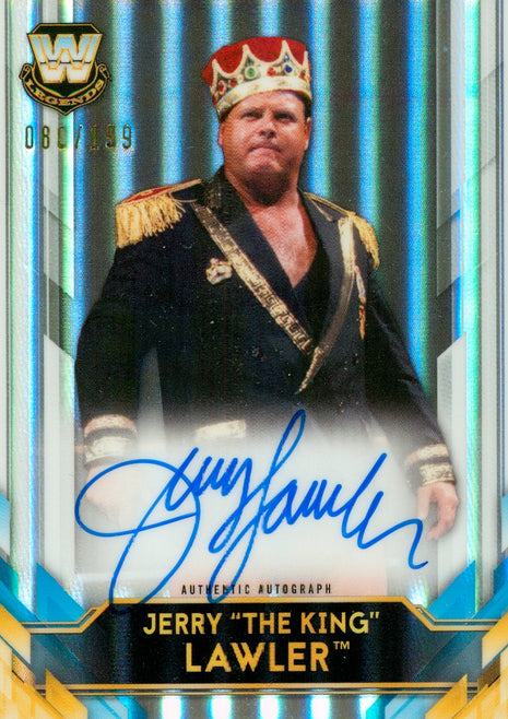 Jerry Lawler signed 2020 Topps Finest WWE Trading Card #080/199