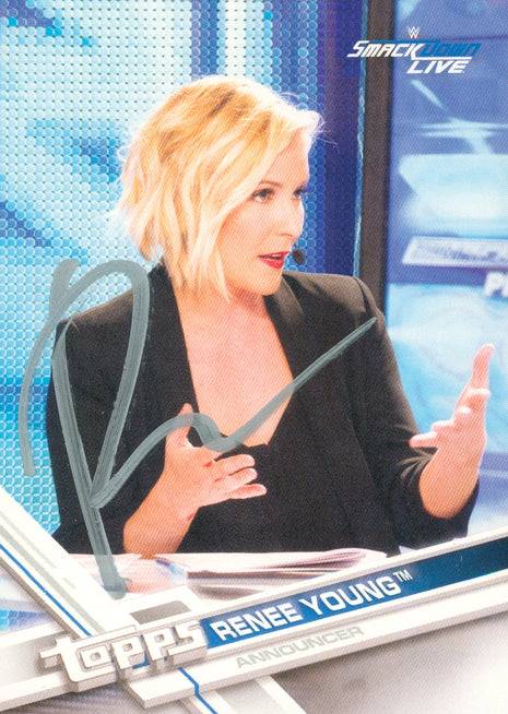 Renee Young signed 2017 Topps WWE Trading Card