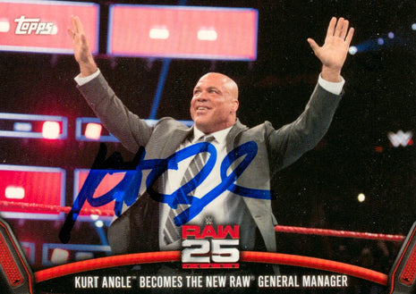 Kurt Angle signed 2018 Topps WWE Trading Card
